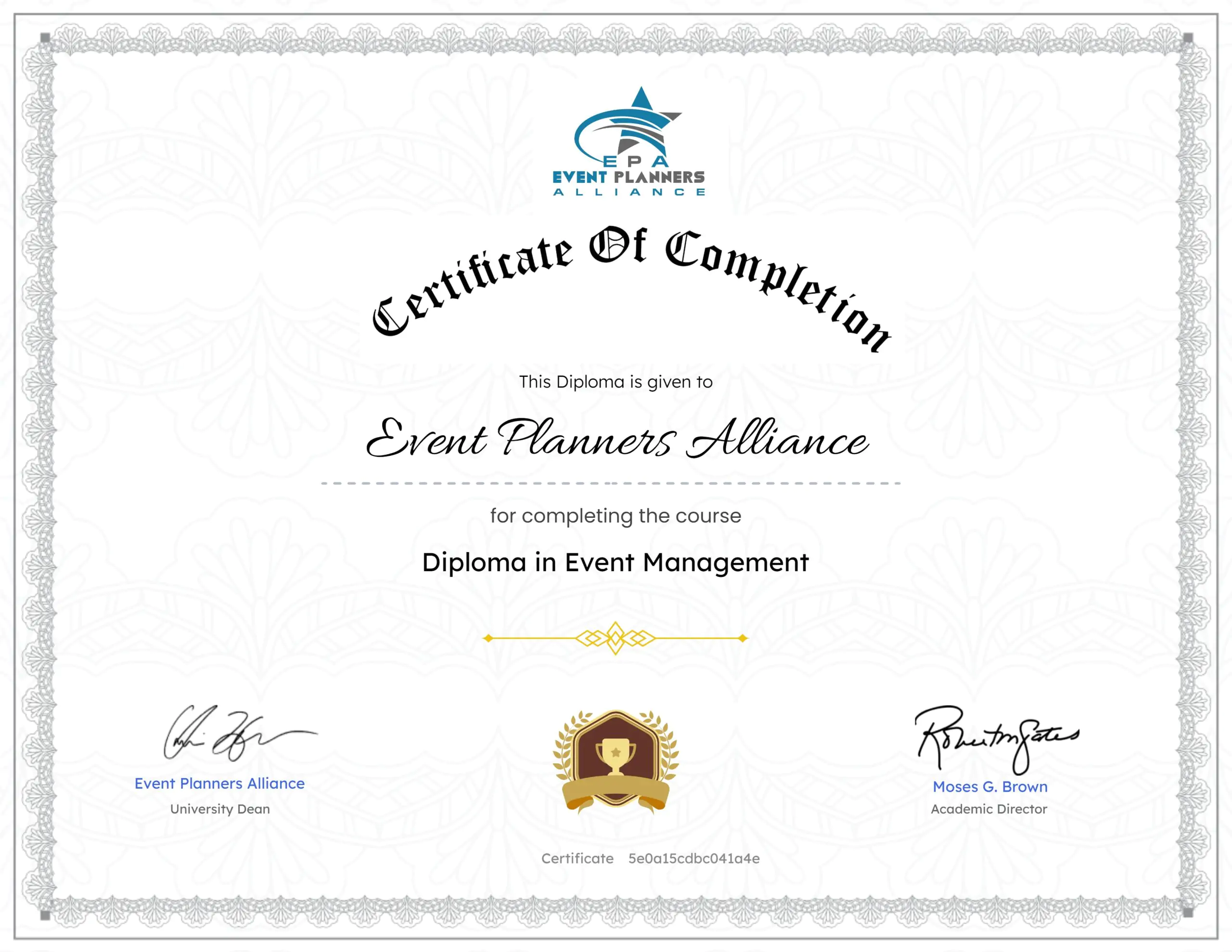 Certificate in Event Management
